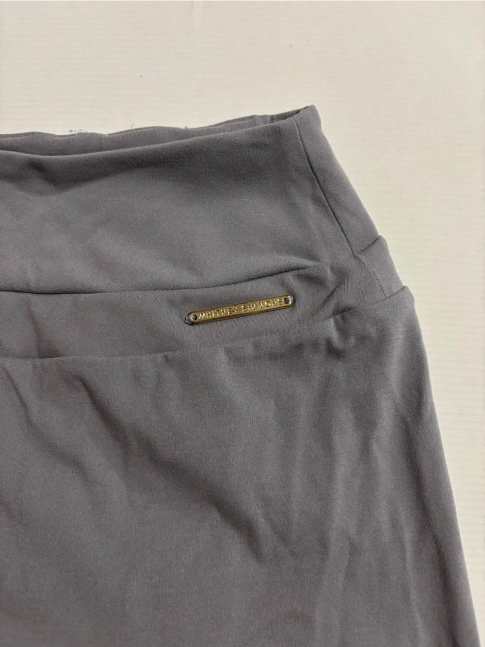 Gymshark Women's Gray High-Rise Leggings with Gold Logo Plate Whitney Simons